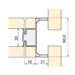 Profil ručke za vrata GOLA Vertical središnji / Brušeno zlato