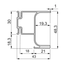 Profil ručke za vrata GOLA Vertical bočni / Crna mat