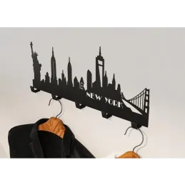 Vješalica za zid NEW YORK / Crna mat