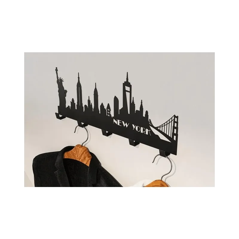 Vješalica za zid NEW YORK / Crna mat