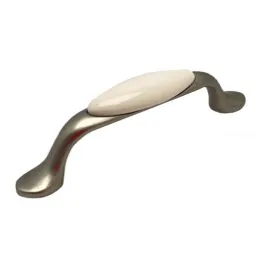 Ručka GAUDIA / Starosrebrna + vanilija porculan