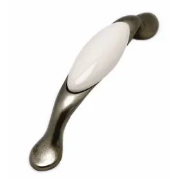 Ručka GAUDIA / Starosrebrna + vanilija porculan