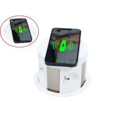 Izvlačna utičnica s bežičnim punjenjem 4x230V + 2xUSB punjenje A/C + RJ45 / Bijela