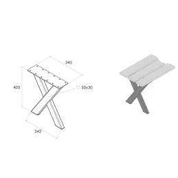 Noge za klupu VENOM - par / Crna mat