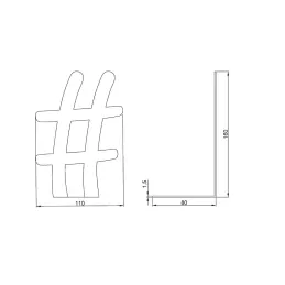 Držač za knjige HASTAG 2 / Crna mat