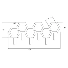 Dizajnerska zidna vješalica RECTA / Crna mat završna obrada