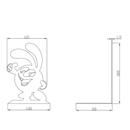 Držač za knjige RABBIT / Crna mat