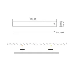 LED svjetlo ispod ormarića sa senzorom YASMINE / Crna mat