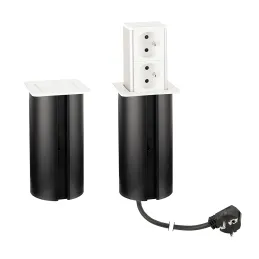 Izvlačna utičnica SQUARE UP FRENCH 2x230V / Mat bijela