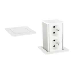 Izvlačna utičnica SQUARE UP FRENCH 2x230V / Mat bijela