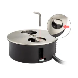 Električna utičnica Twist oval 1x 230V + USB A-C / Nehrđajući čelik