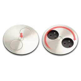 Električna utičnica Twist oval 1x 230V + USB A-C / Nehrđajući čelik