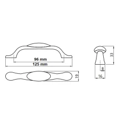 Ručka ORIENT / Porculan s motivom - zlatni ornament