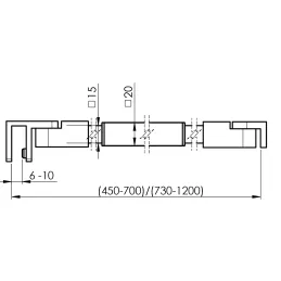 Stabilizacijska podesiva šipka za tuš kabinu 730 - 1200 / Sjajni krom
