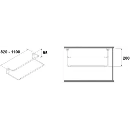 Podesivi držač za cipele 820 - 1100 mm / Antracit