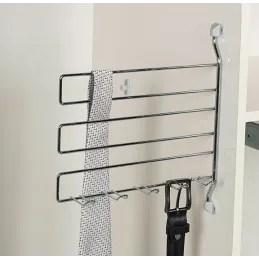 Rotirajuća vješalica za kravate i remenje / Sjajni krom