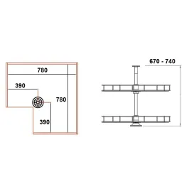 Karusel 270° REVOLUT / Sjajni krom