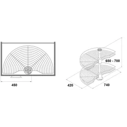 Karusel 180° REVOLUT / Sjajni krom