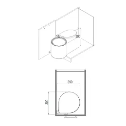 Okrugla kanta za otpad BAUM 10L / Crna