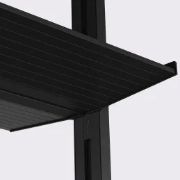 Metalna polica 1000 mm s držačima za modularni garderobni sustav ZERO / Crna mat