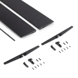 Metalna polica 1000 mm s držačima za modularni garderobni sustav ZERO / Crna mat