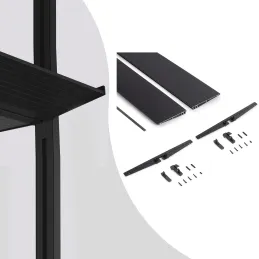 Metalna polica 1000 mm s držačima za modularni garderobni sustav ZERO / Crna mat