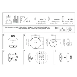 Dizajnersko LED svjetlo RING L 350 mm / Bakar