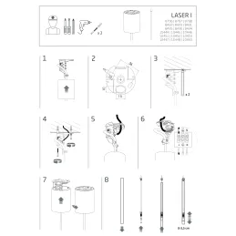 Dizajnerska svjetiljka LASER 750 mm / Crna mat