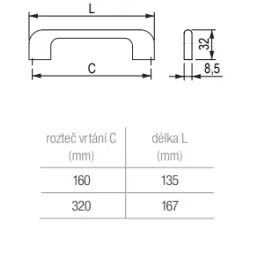 Ručka TRON / Brušeni Nikal
