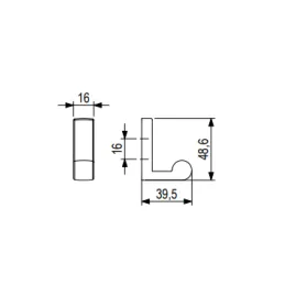 Vješalica GOMEZ Mini / Brušeni nikel