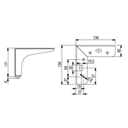 Nogica za namještaj SANDER / Sjajni krom