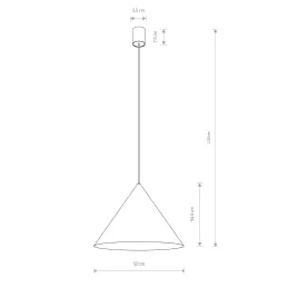 Dizajnerska rasvjeta ZENITH L 500 mm / Crna