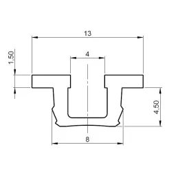 Gornja / donja vodilica UNIPOS - Ugradbena / Bijela