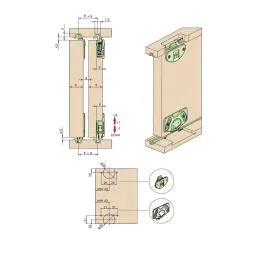 Gornja / donja tračnica UNIPOS - Ugradbena / Bež