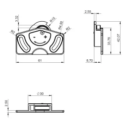 Set za klizna vrata gornja vodilica + donji kotačić UNIPOS / Siva