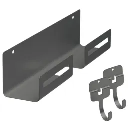 Dizajnerska vješalica za metlu s kukama / Antracit