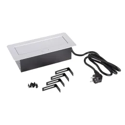 Električna podizna utičnica SCHUKO 2x230V + USB punjenje A/C / Aluminij