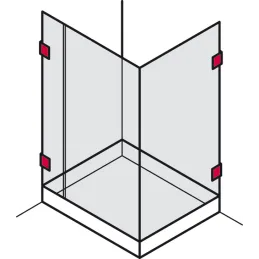 Držač stakla za tuš kabinu s montažom na zid / Grafitno crna