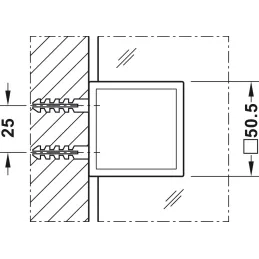 Držač stakla za tuš kabinu s montažom na zid / Grafitno crna