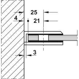 Držač stakla za tuš kabinu s montažom na zid / Grafitno crna