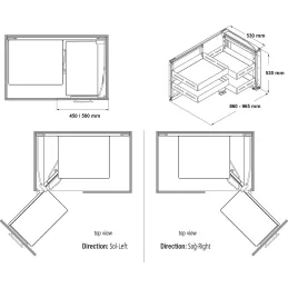 Kutni mehanizam UNIQUE CORNER / Antracit