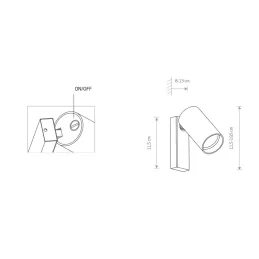 Zidna lampa MONO I / Bijela mat