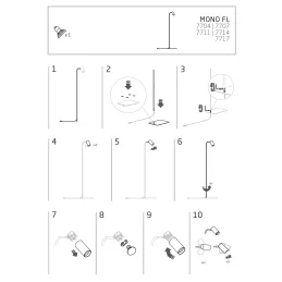 Samostojeća lampa MONO / Crna mat