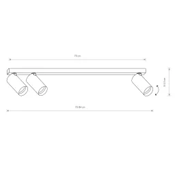 Stropno svjetlo MONO III / Bijelo-zlatna
