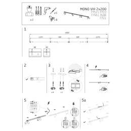 Stropno svjetlo MONO 4000 / Bijela mat