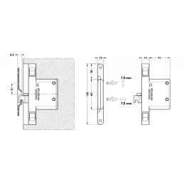 Set za montažu ormarića - skriveno u rub / Nikal