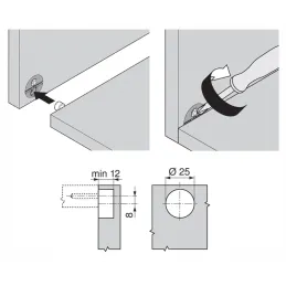 Spojni okvirni okov s vijakom za korpus BLUM / Bijela