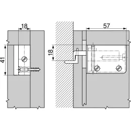 Set okova za vješanje ormarića BLUM / Tamno smeđa