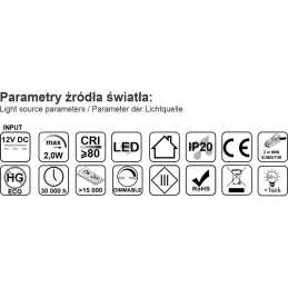 LED svjetlo za namještaj s USB punjenjem LADOS LED / Crna mat