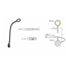 LED svjetlo za namještaj s USB punjenjem LADOS LED / Crna mat